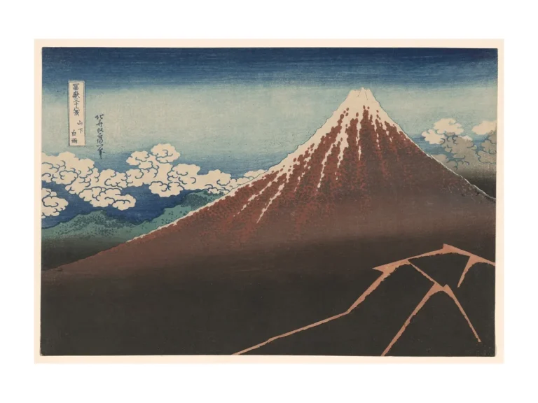 Poster Regenschauer am Fuji von Katsushika Hokusai