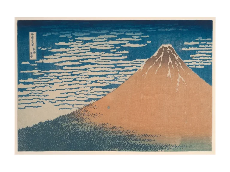 Poster Roter Fuji von Katsushika Hokusai